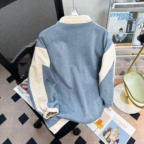 American trendy suede jacket for women in spring and autumn, loose lapel color-blocked jacket, casual and versatile couple clothes