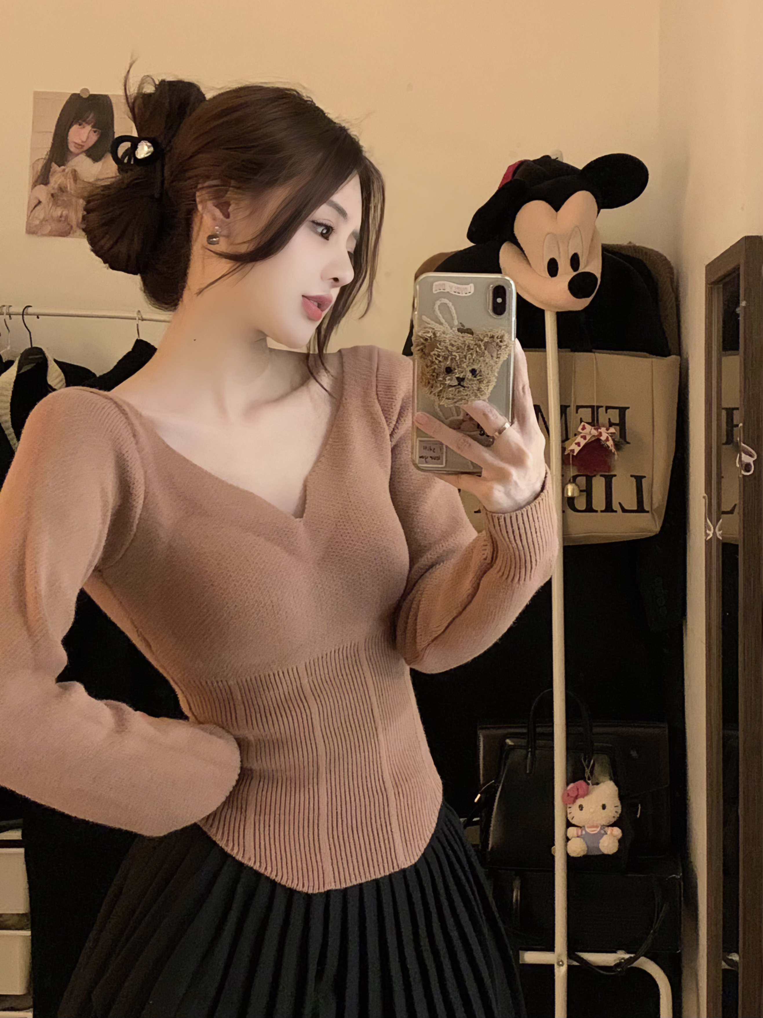 實拍~秋冬雙面磨毛髮熱保暖內衣女帶胸墊打底衫塑身美體秋衣