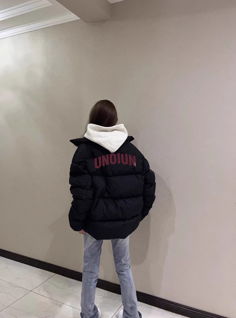 手塞棉棉服冬季新款寬鬆加厚棉衣麵包服印花外套女