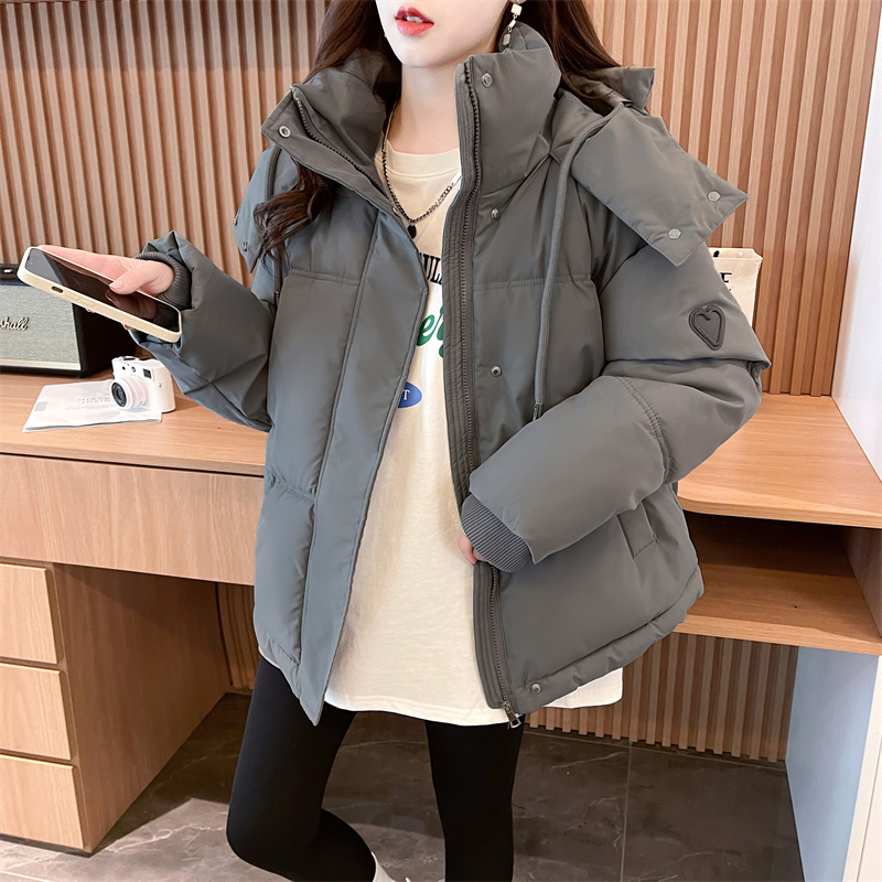 實拍 連帽小個子女冬季新款保暖棉服歐貨外套加厚麵包服