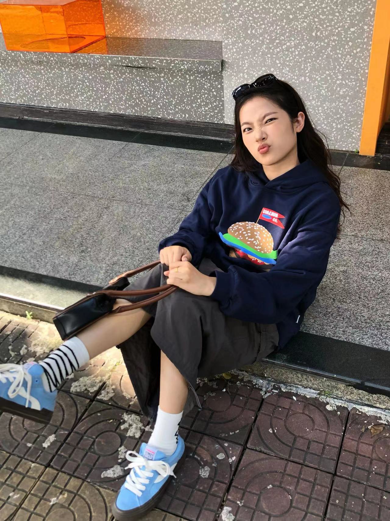 CVC棉麵食毛華棉複合/牛奶絲300克銀狐絨400克前 印花連帽衛衣女
