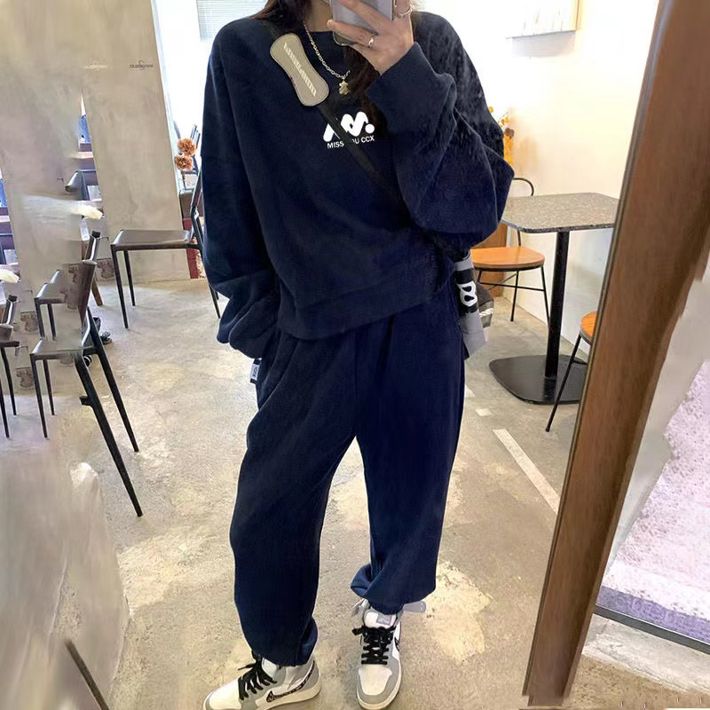 套裝女2023年秋冬季新款休閒時尚運動高檔年輕兩件套