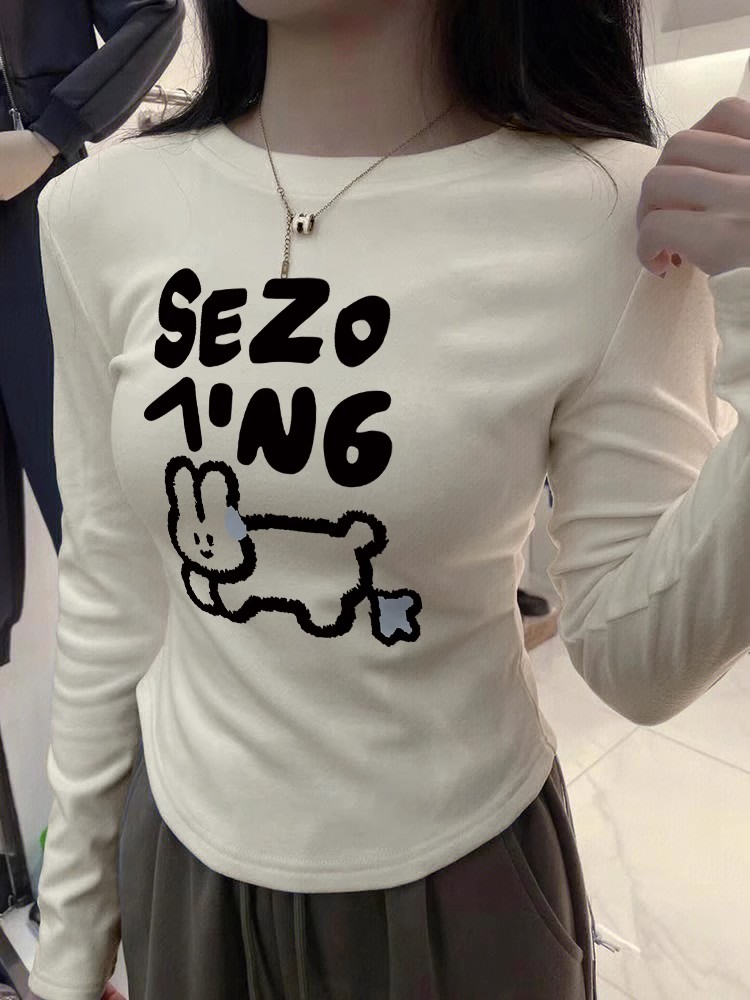 卡其色德絨打底衫女新款秋冬修身保暖美拉德穿搭t恤長袖上衣