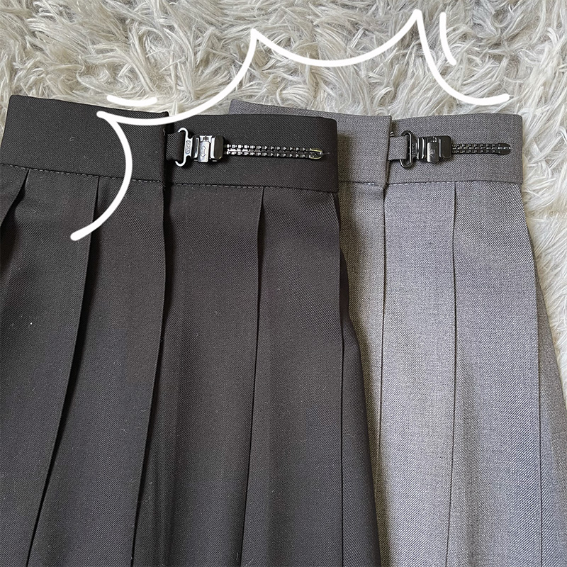 好質量高級扣制服純色百褶裙日系短裙春夏秋冬可調扣半身裙