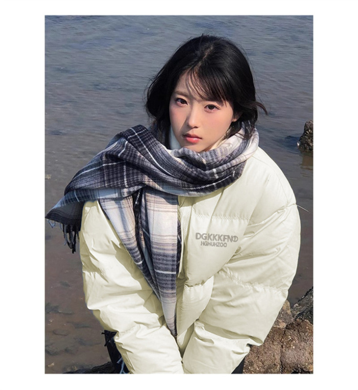 高品質手塞棉加厚冬季新款棉服寬鬆印花棉衣麵包服女