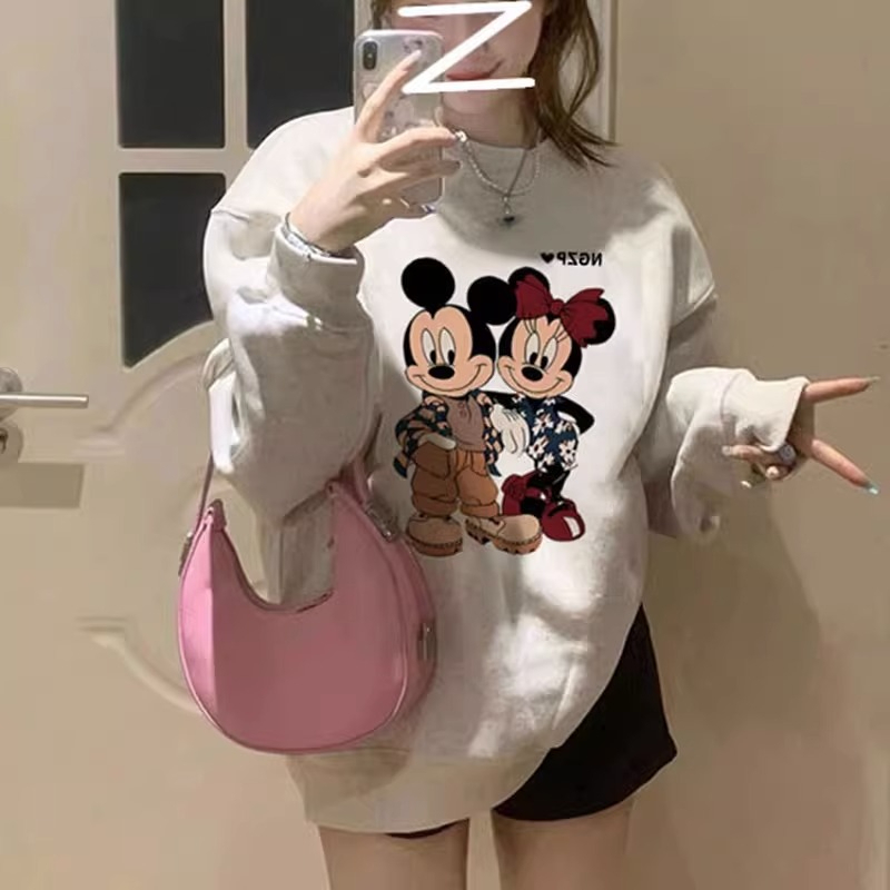 Official photo of high-quality T-shirt Mickey letter printed short-sleeved tops trendy brand loose men and women couple T