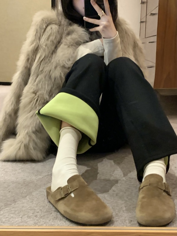 實拍～加絨加厚百搭顯瘦秋冬喇叭褲瑜伽褲