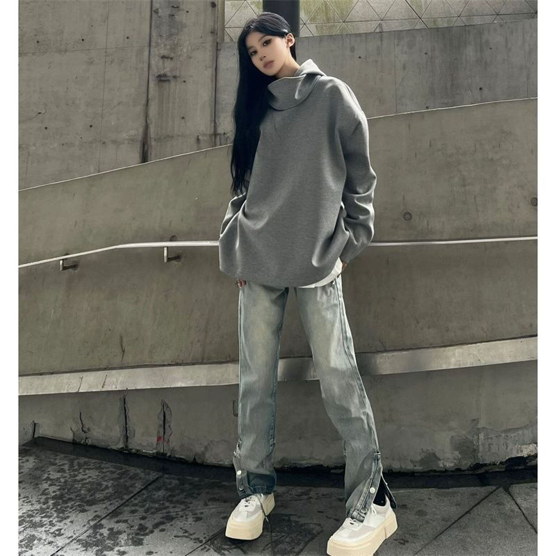 Chinese cotton thin/velvet shoulder collar, matching color, autumn and winter hooded sweatshirt
