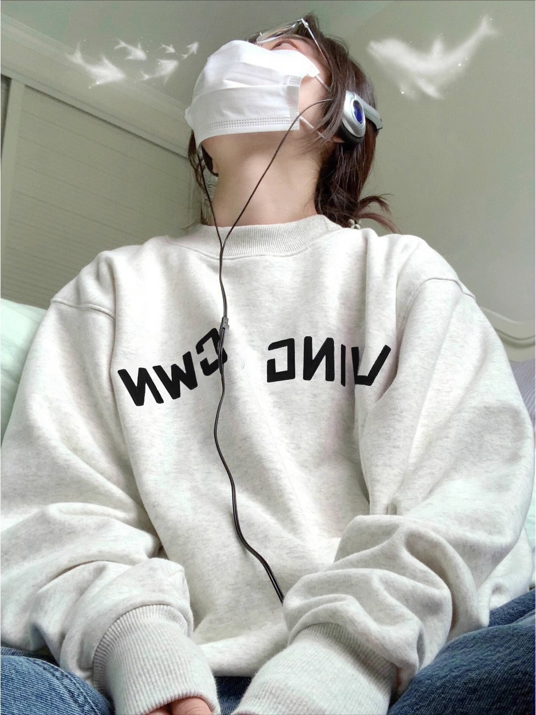 美式復古ins潮牌情侶字母高級感加絨套頭白灰色衛衣女春秋季上衣