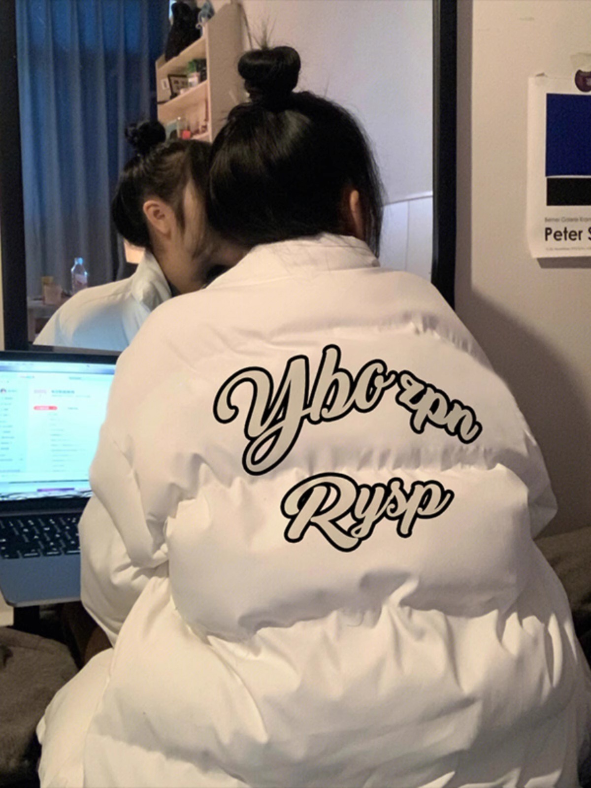 手塞棉棉服冬季新款寬鬆加厚棉衣麵包服印花外套女