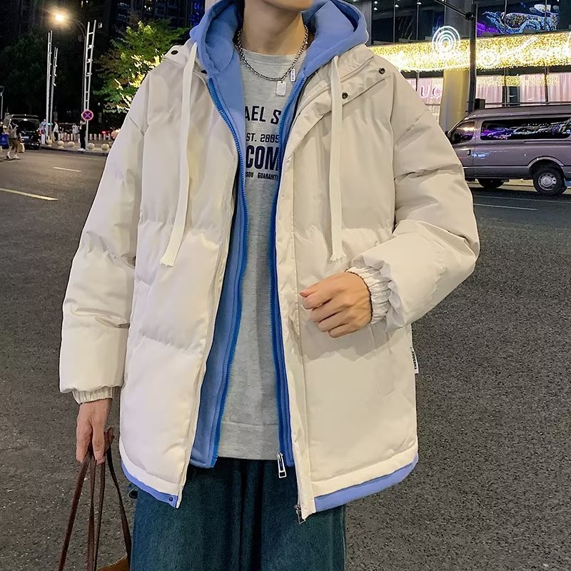 連帽外套男女秋冬季情侶襖子羽絨棉服男女棉衣假兩件麵包服