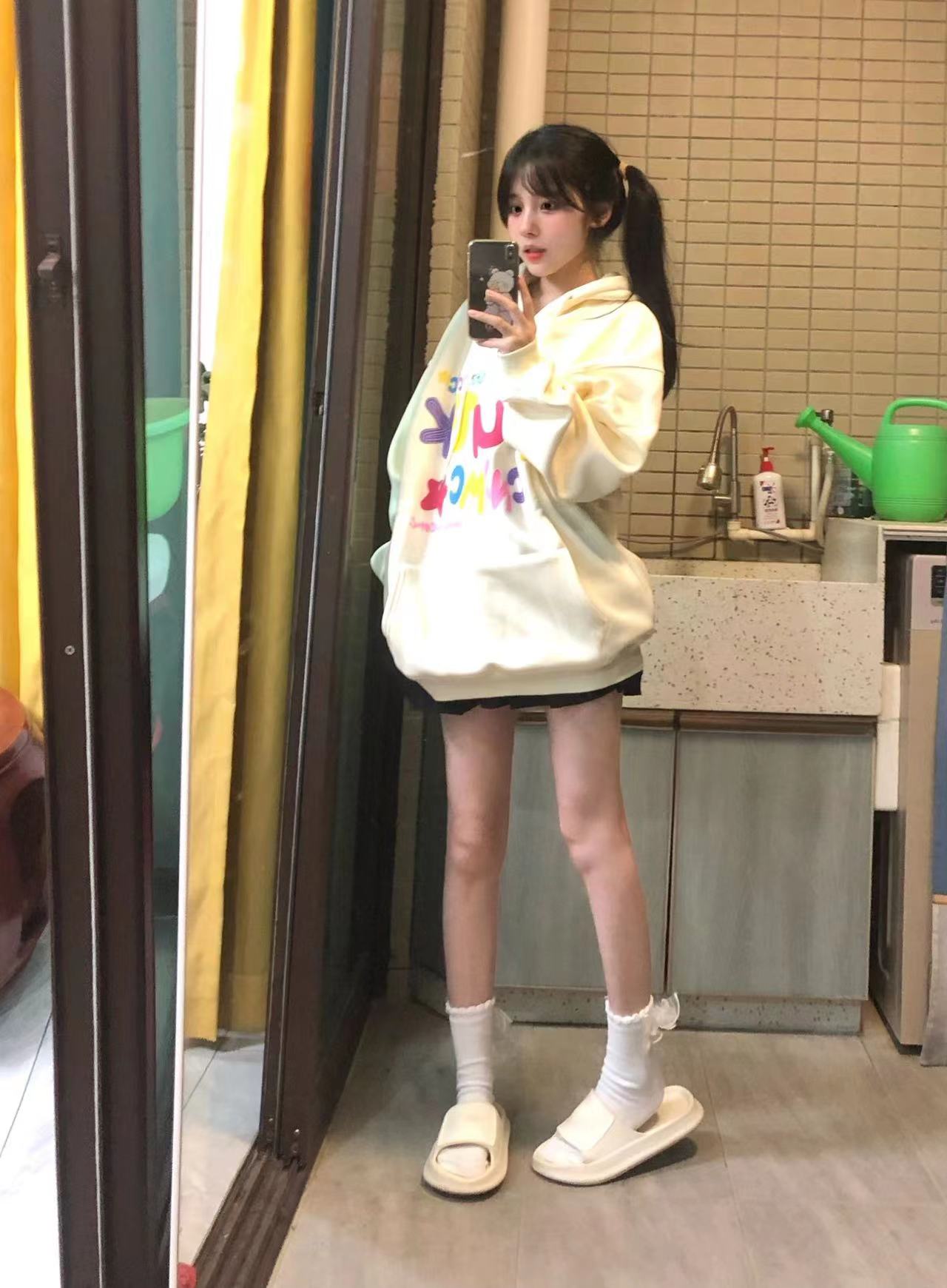 CVC棉麵食毛華棉複合/牛奶絲300克銀狐絨400克前 印花連帽衛衣女