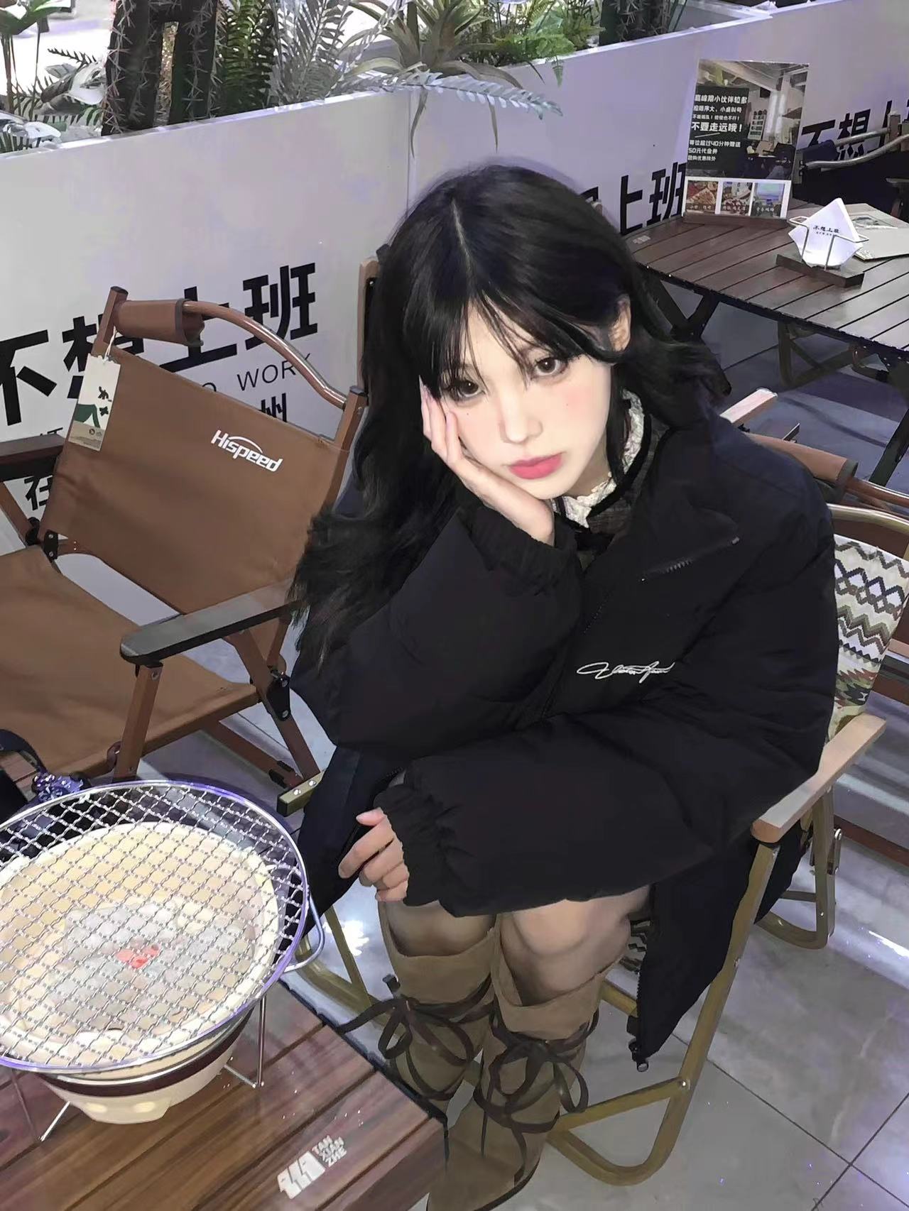 手塞棉棉服冬季新款寬鬆加厚棉衣麵包服印花外套女