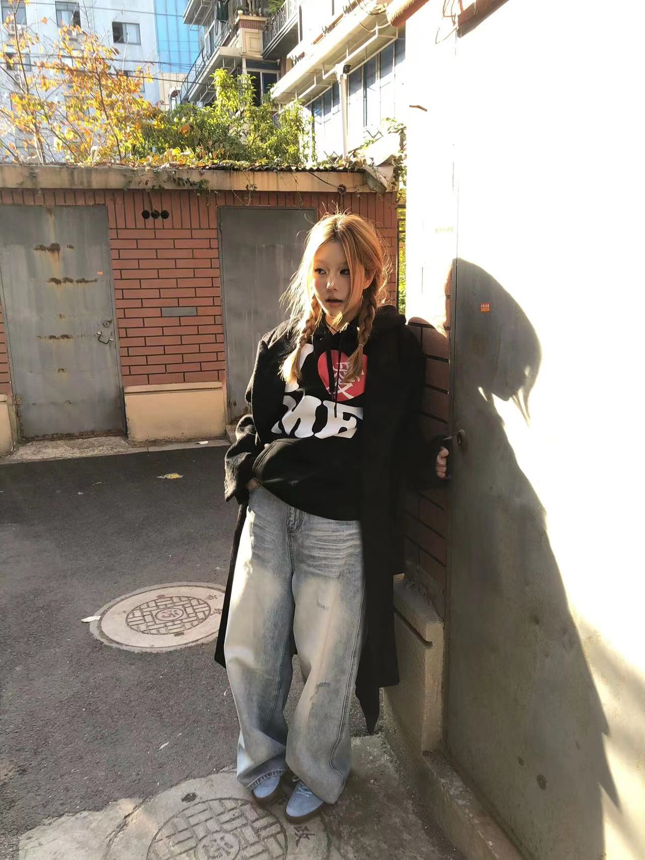 CVC棉麵食毛華棉複合/牛奶絲300克銀狐絨400克前 印花連帽衛衣女