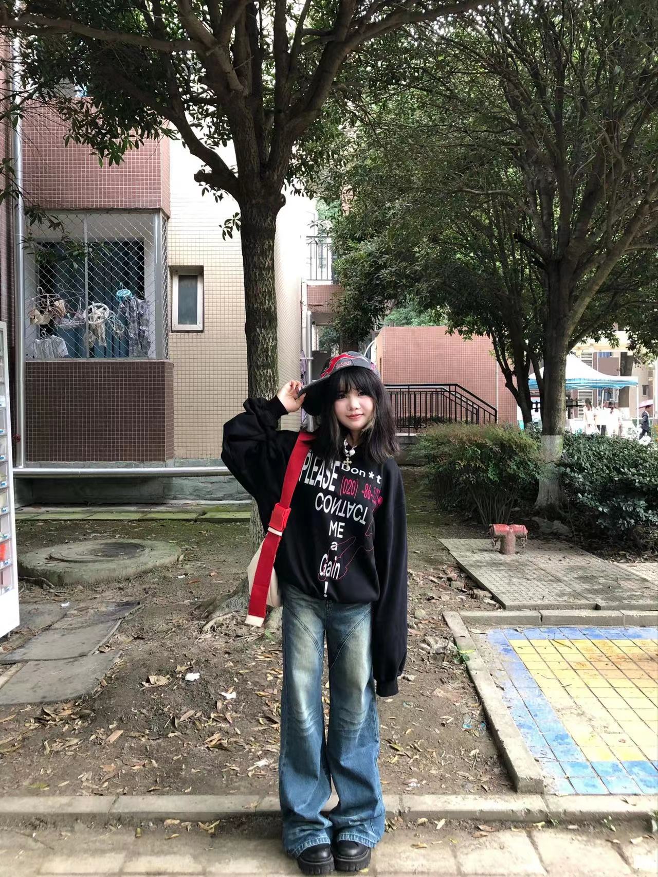 食毛華棉複合牛奶絲300克銀狐絨400克前 印花無口袋連帽衛衣女
