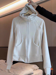 Women's Fashionable Matchable Hooded Zipper Sweatshirt Coat with Double-Sided Fleece and Thicker Stand-Cut Sweatshirt for Winter