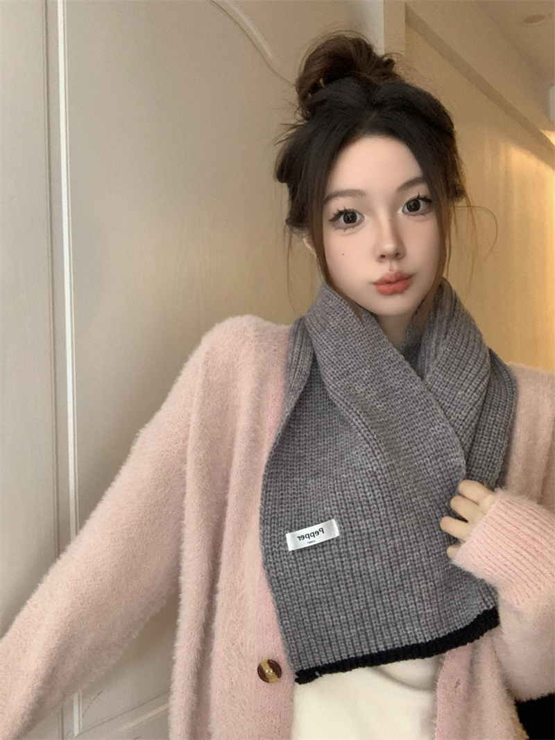 實拍價 圍巾冬季女撞色保暖洋氣披肩圍脖學生韓版高級感
