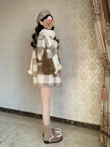 Woolen coat women's autumn and winter  new woolen coat high-end small medium and long style