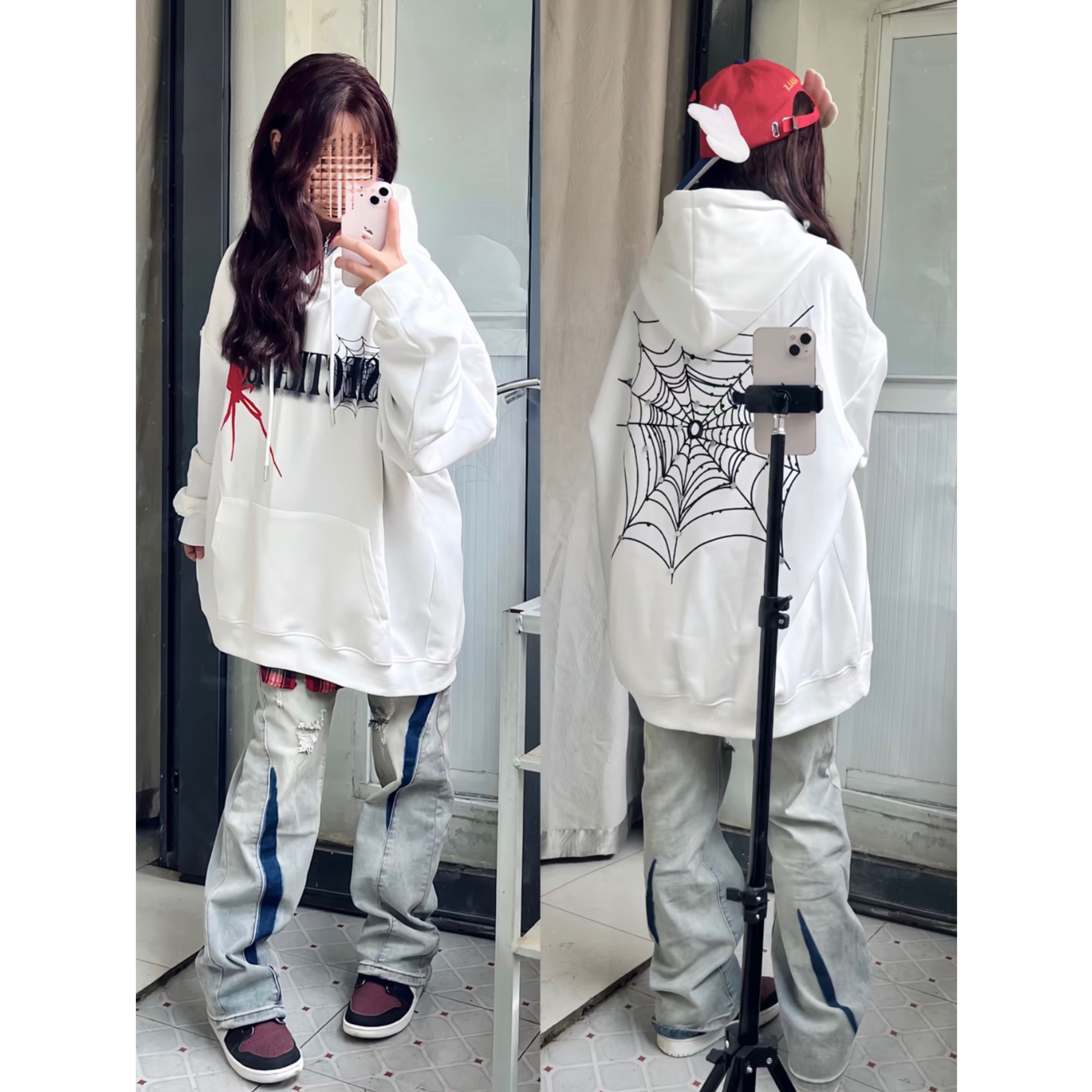 官圖華棉複合薄款310克/加絨410克秋冬裝衛衣女印花
