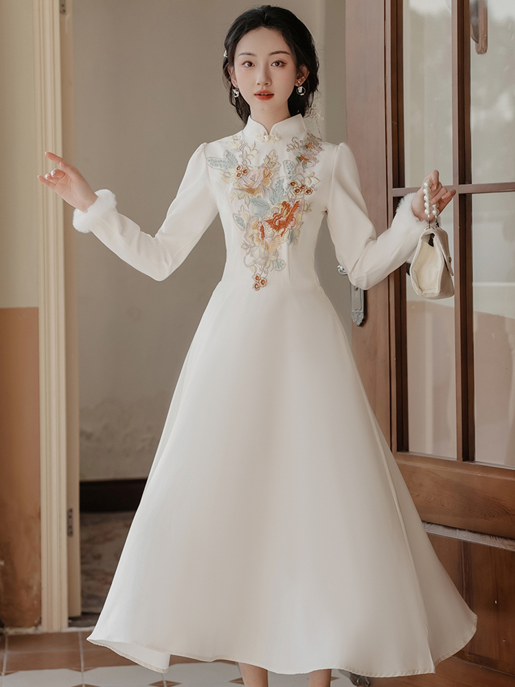 2023 autumn and winter new Chinese style cheongsam improved young high-end temperament girl's Republic of China style evening dress advanced and elegant