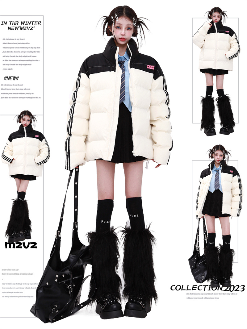 Real shot-2024 American retro cotton-padded clothes for men and women, autumn and winter street couple wear, bread coats
