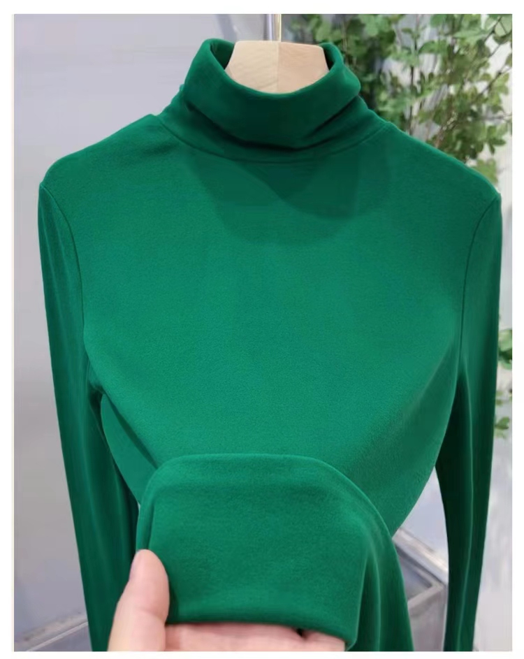 High-quality German velvet thick pile collar bottoming autumn and winter plus velvet to keep warm and thickened, versatile, fashionable and simple, internet celebrity large size