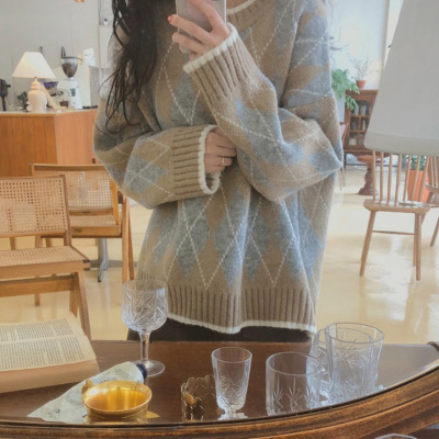 Lazy style pullover sweater for women in winter 2023 new loose Korean version student's very fairy top Internet celebrity thickened