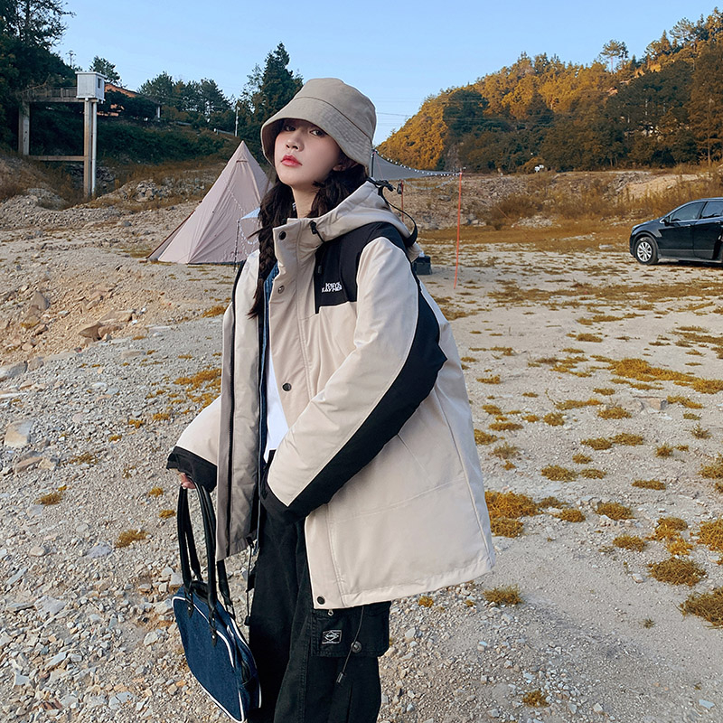 Real shot - 2024 Korean version of couples winter outdoor workwear assault jackets and cotton padded clothes for women thickened cotton coats and jackets