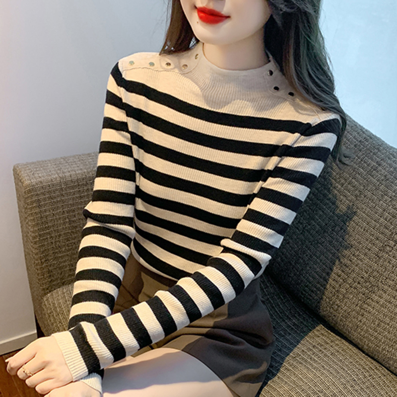 Autumn clothing 2023 new fashion long-sleeved knitted bottoming shirt for women autumn and winter inner wear women's sweater top