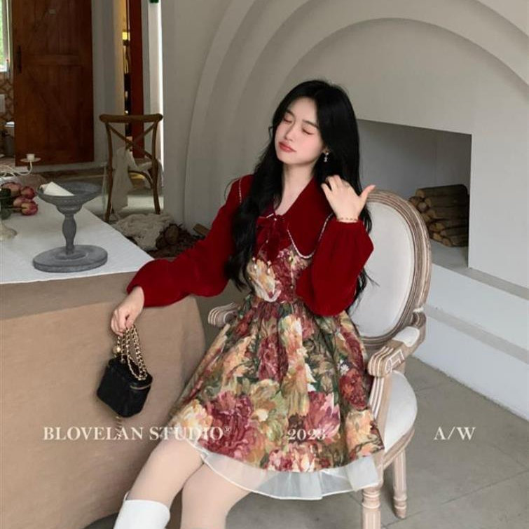 Original method + zipper lining top New Year's shirt age-reducing dress suit 2023 autumn and winter