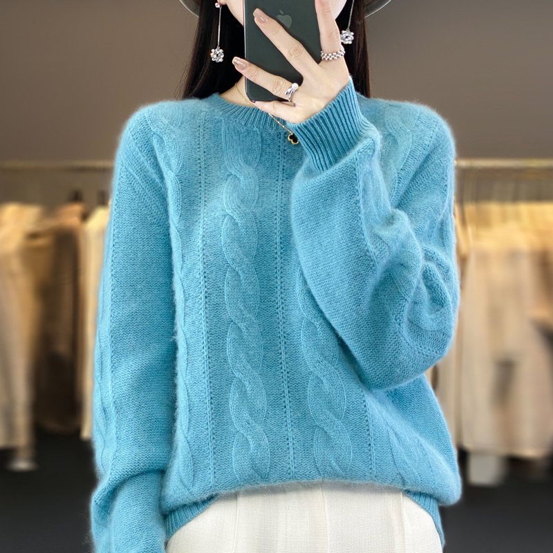 毛衣女秋冬2023年新款寬鬆圓領針織衫韓版打底衫女士洋氣上衣