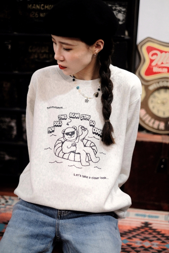  New Casual Dongdaemun Plush Velvet 250g / Large David's Round Neck Autumn and Winter Sweatshirt Women's Plush