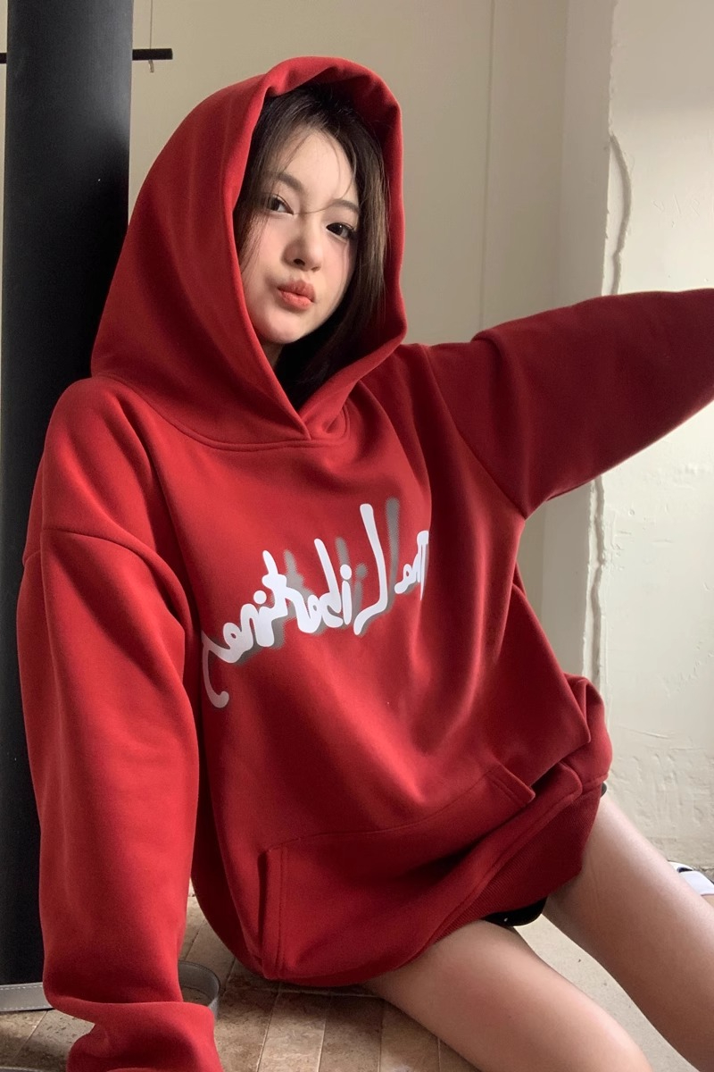 Anti-cotton Chinese cotton composite milk silk 300g/silver fox velvet 400g hooded sweatshirt for women