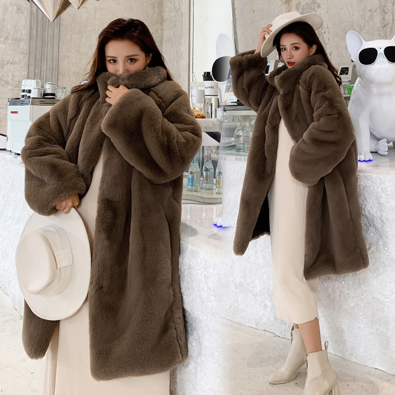 Real shot of the new Haining fur mink fur coat mink fur coat for women full mink knee-length quilted