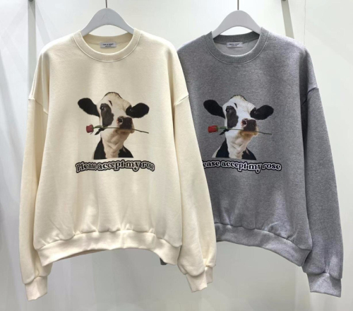  New Casual Dongdaemun Plush Velvet 250g / Large David's Round Neck Autumn and Winter Sweatshirt Women's Plush