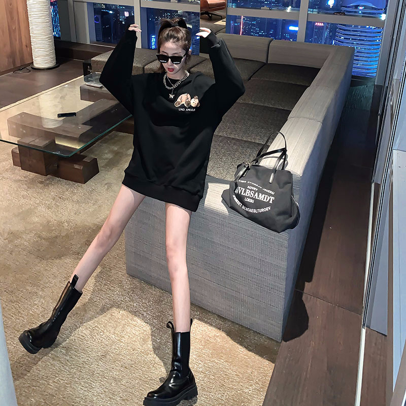 2023 New Casual Dongdaemun Plush Velvet 250g / Large David's Round Neck Autumn and Winter Sweatshirt Women's Plush