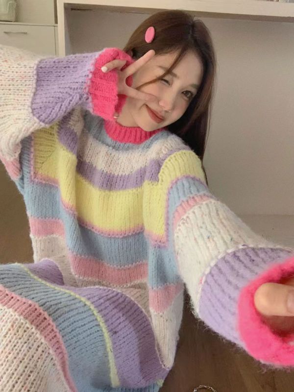 Original niche design, western style, soft and waxy, loose and lazy autumn and winter long fringed cardigan knitted sweater