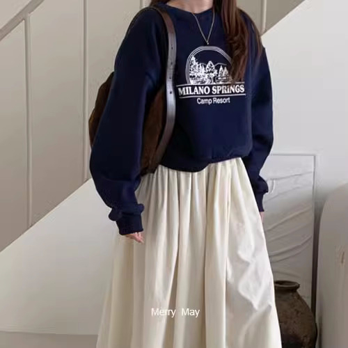 2023 New Casual Dongdaemun Plush Velvet 250g / Large David's Round Neck Autumn and Winter Sweatshirt Women's Plush