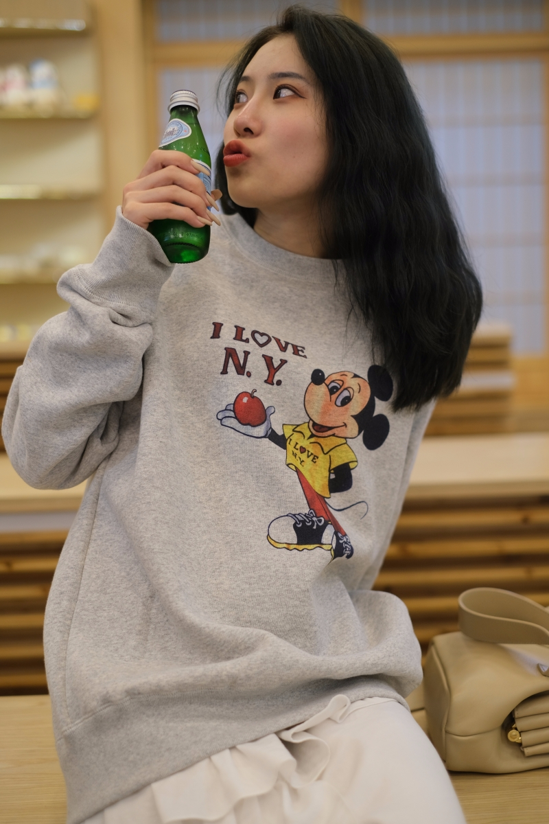 2023 new casual large velvet 250g/big sweatshirt round neck autumn and winter sweatshirt for women with velvet