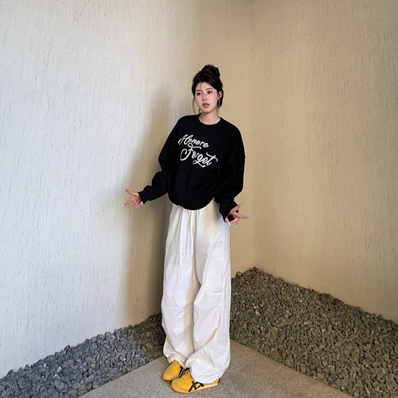 2023 New Casual Dongdaemun Plush Velvet 250g / Large David's Round Neck Autumn and Winter Sweatshirt Women's Plush