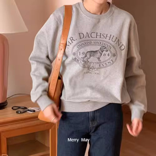 2023 new casual Dongdaemun fleece 250g / large sweatshirt round neck autumn and winter sweatshirt for women plus fleece