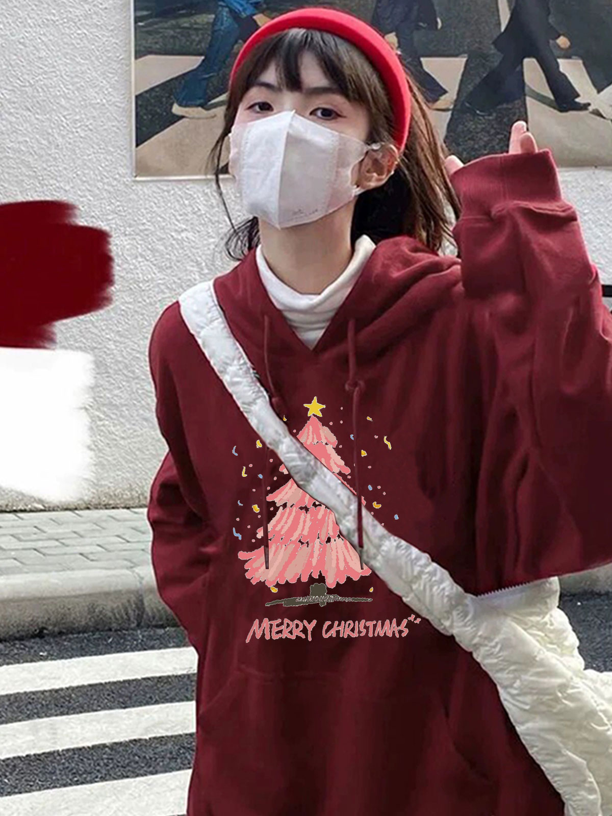 Anti-cotton Chinese cotton composite milk silk 300g/silver fox velvet 400g hooded sweatshirt for women