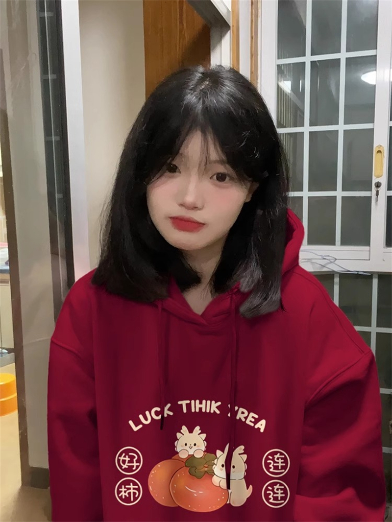 Anti-cotton Chinese cotton composite milk silk 300g/silver fox velvet 400g hooded sweatshirt for women