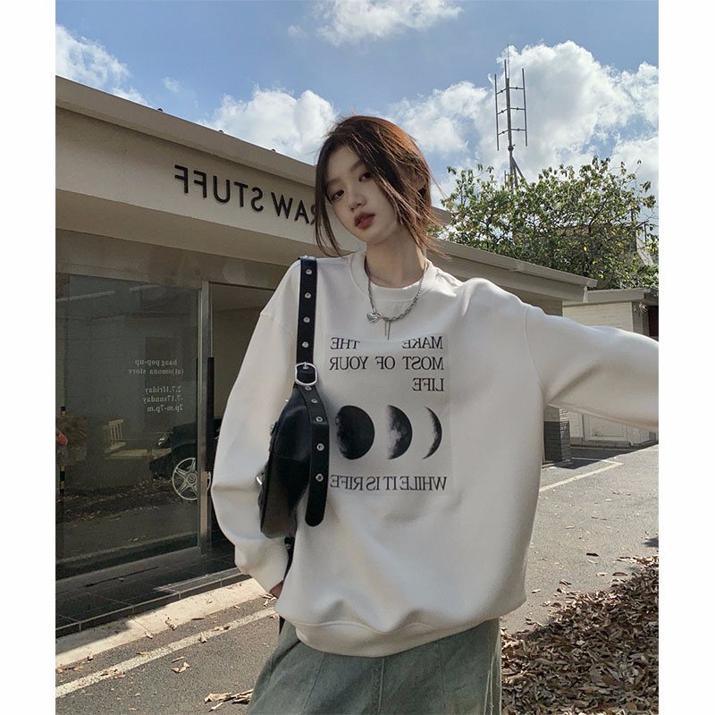 2023 New Casual Dongdaemun Plush Velvet 250g / Large David's Round Neck Autumn and Winter Sweatshirt Women's Plush