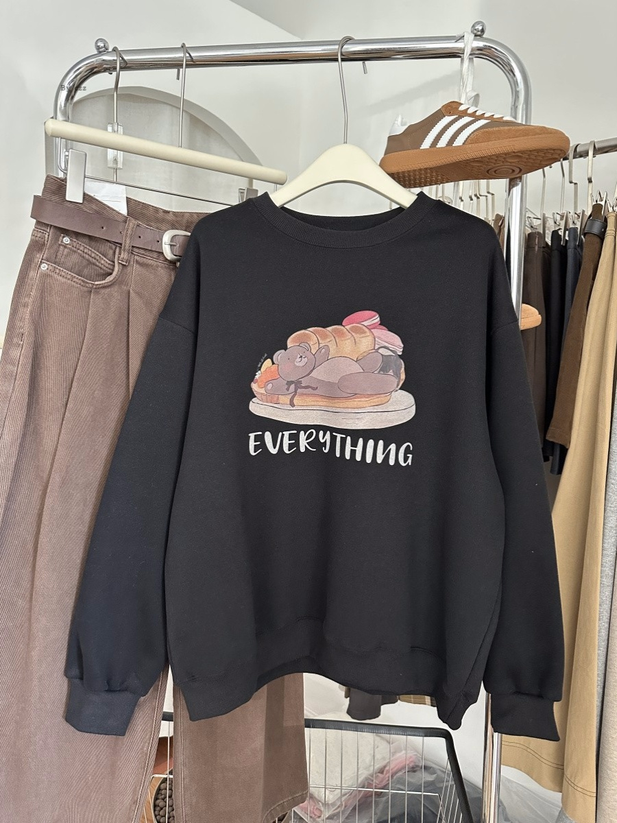 2023 New Casual Dongdaemun Plush Velvet 250g / Large David's Round Neck Autumn and Winter Sweatshirt Women's Plush