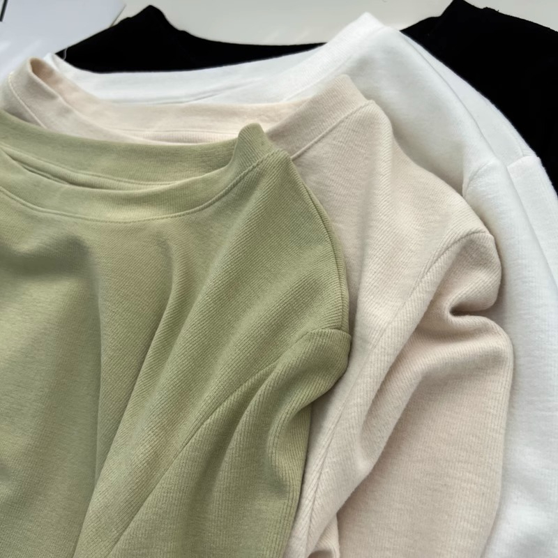 Official photo ~ Tmall quality original fabric T-shirt brushed soft and soft feel loose for autumn women