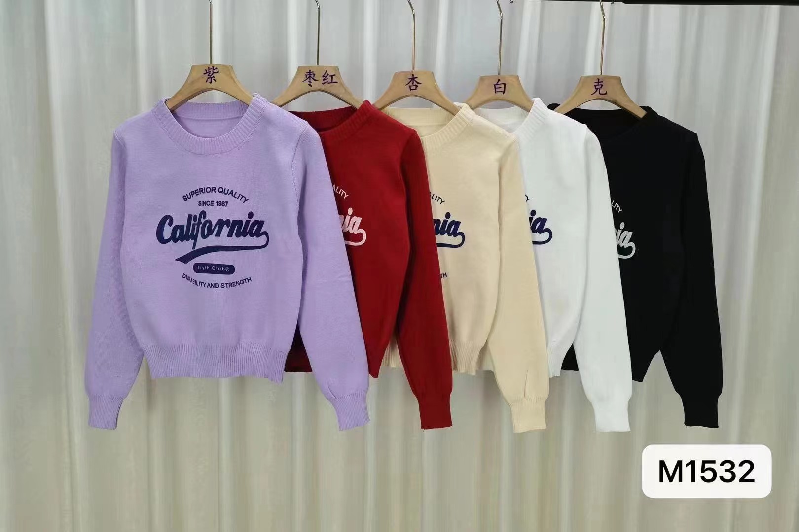 2023 autumn and winter new Korean style high-end round neck personalized letter printing versatile long-sleeved tops for women