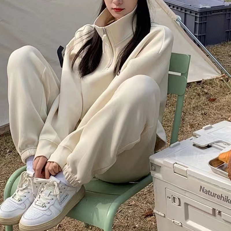 High-end sports suit for women in autumn, internet celebrity hits the street, loose Korean style fashionable casual sweatshirt two-piece set
