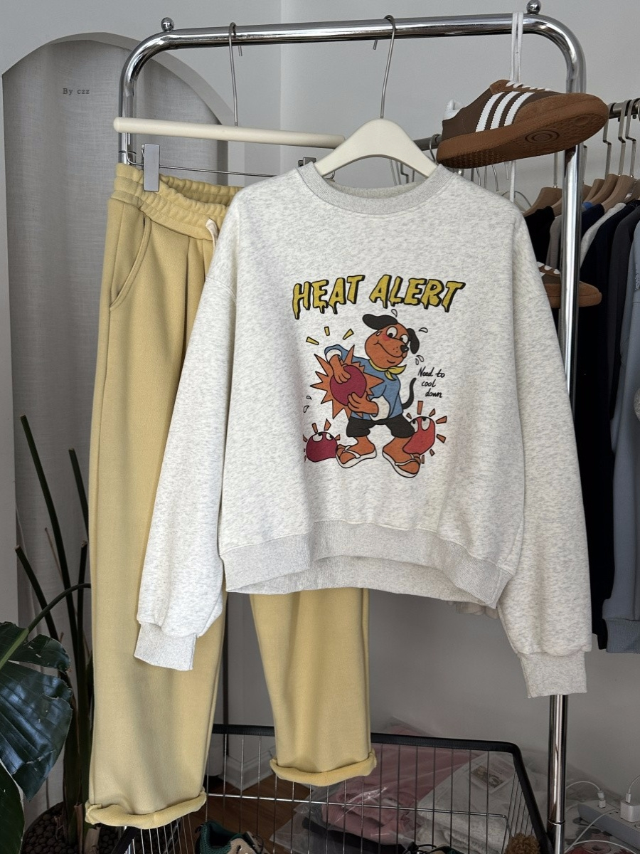 2023 New Dongdaemun Loose Velvet 250g / Large David's Round Neck Autumn and Winter Sweatshirt Women's Velvet
