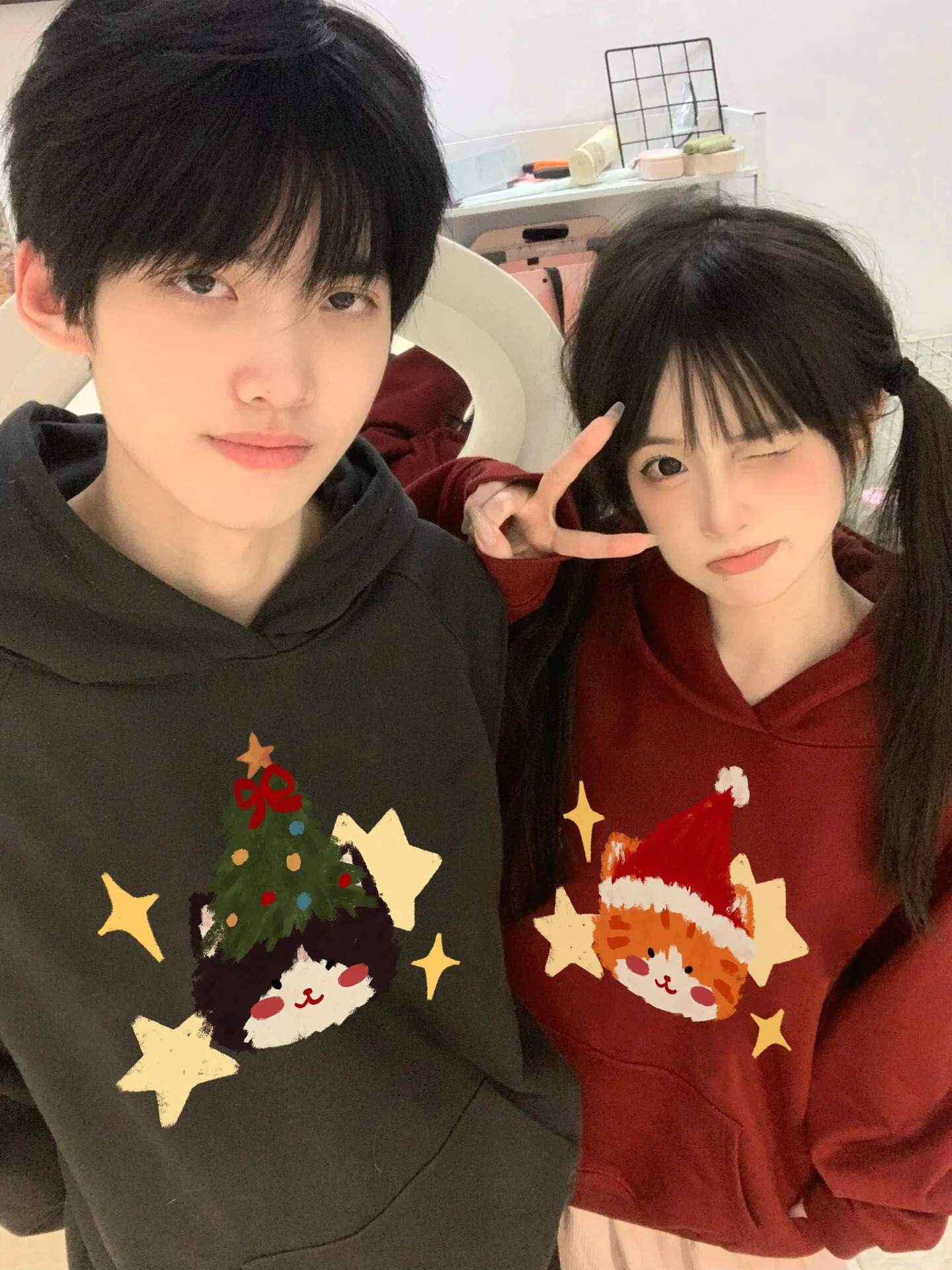 Anti-cotton Chinese cotton composite milk silk 300g/silver fox velvet 400g hooded sweatshirt for women